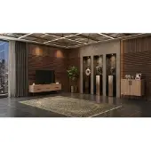 AEA Bruine woonkamer set: tv-meubel, kleine kast, tv-kast, dressoir
