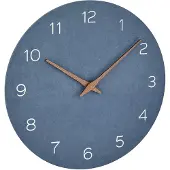 TFA-Dostmann 60.3054.06 - Wandklok - Analoog - Rustig loopwerk - Houtlook - Hout - MDF - Duif Blauw - Bruin - 30 cm ø