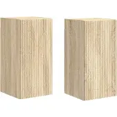 Merkloos Set van 2 Houten TV-Wandkasten voor Moderne Woonkamer