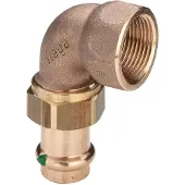 Viega Technologie voor pijpaansluitingen, Elleboogfitting Sanpress 2255 28mmxR 1, 90G, RG o Sil-br, fl., SC-Con. (Haakse aansluiting)