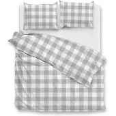 Zo! Home Dekbedovertrek Quattro-di-Lino Dove-Grey Katoen-240 x 200 / 220 cm | Lits-Jumeaux