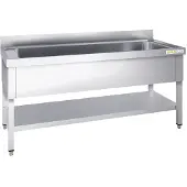 GOLDINOX Grote roestvrijstalen spoelbak, 1800x600 mm, met 1 bak, model PREMIUM -