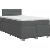 vidaXL Boxspringbed met matras, donkergrijs, 120 x 200 cm, met stoffen bekleding