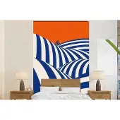 OEM Fotobehang, heuvels met strepen, blauw, 225 cm x 350 cm