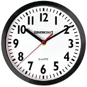 Dripio Analoge klok, 30 cm, contrasterende cijfers, zwarte wijzerplaat, witte wijzerplaat