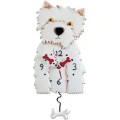 Dripio Wandklok Westie, gemaakt van kunsthars, 36 cm, 2 stuks