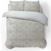 Sleeptime Fleece dekbedovertrek onderkant microvezel Art foil - creme - 1-persoons (140x220 + 60x70 cm)