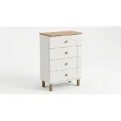 JVmoebel Stijlvolle witte commode, naturel kleur, Scandinavisch design, ladekast, Scandi-stijl
