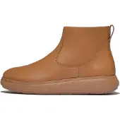FitFlop Women IQ-Comff Leather Zip Ankle Boots Desert Tan-Schoenmaat 36