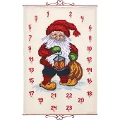 OEM Kruisstikset: Adventskalender met kerstman met lantaarn, 75x112 cm