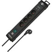 Brennenstuhl Premium-Line stekkerdoos met USB 4-voudig zwart 1,8m H05VV-F 3G1,5 *FR/BE*