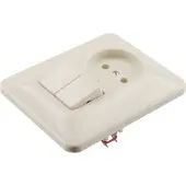 Sans marque Inbouw basiselement combinatie wandcontactdoos (wcd) 1-voudig + serieschakelaar crème