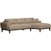 Giga Meubel Chaise Longue Bank Bordeaux 3-zits Rechts Taupe