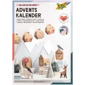 OEM Adventskalender knutselset "Dorp in de sneeuw", 113-delig, van papier