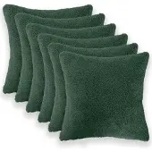 vidaXL Kussensloop 6 st HEERLEN Donkergroen 40 x 40 cm Bouclé