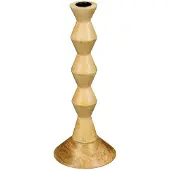 Mica Decorations Plony Kandelaar Hout Rond – Gerecycled & Sfeervol