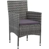 Merkloos Set van 2 Ergonomische Tuinstoelen van Polyrotan