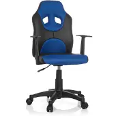 Dripio Kinderdraaistoel KID GAME AL, kunstleer, zwart/blauw, in hoogte verstelbaar