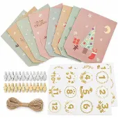 Dripio Adventskalender om zelf te vullen, 24 papieren zakjes, met kerstmotief