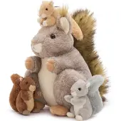 Merkloos XXL Knuffelsquirrel met 3 Baby's voor Kinderen