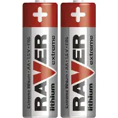 Raver Lithium Batterijen AA - Penlite FR06 - 1.5V - Blister van 2 stuks