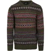 Barbour Trui grijs / olijfgroen / donkeroranje / robijnrood
