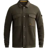 PME Legend overshirt donkergroen met structuur