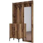 Skye Decor , Berlijn BC - Walnoot, Displaystand, Notenhout, 100% melaminecoating op spaanplaat, 120 x 35 x 200 cm