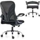 Selius Ergonomische bureaustoel met opklapbare rugleuning, armsteunen en lendensteun