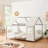 Selius Kinderbed Peuterbed Juniorbed Huisbed Vloerbed Dennenhout 120x200 cm