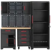 Selius Werkbank – Werkplaatsmeubilair – Werktafel met kasten – Stalen constructie – 200 kg draagkracht
