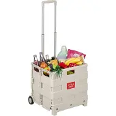 OCreon Boodschappentrolley - Opvouwbaar - Wieltjes - Beige