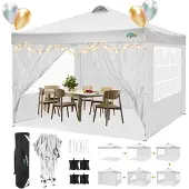 COBIZI Paviljoen, 3x3 meter, waterdicht, met UV-bescherming 50+, met 4 zijpanelen, wit