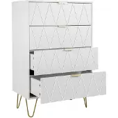 UEV Kast met 4 lades, 60 x 34 x 91 cm, wit