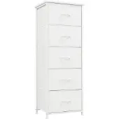 Somdot Kledingkast met 5 lades, wit, 30x42x114,5 cm