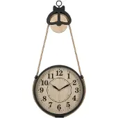 SCENA LIVING Wandklok met jute touw, model PALO, diameter 27 cm
