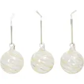 Broste Copenhagen Swirl kerstbal Off White-Clear