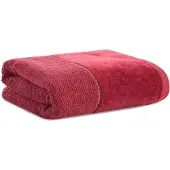 Eurofirany Borduur handdoek 30x50 cm bordeaux met velours rand