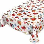 ANRO Kerstballen Rood-Wit Tafelzeil Rechthoekig 350x140 cm