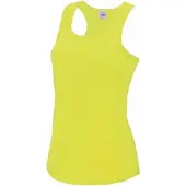 Awdis sport singlet voor dames - neon geel - mouwloos shirtje - polyester - lucht doorlatend - snel drogend XL