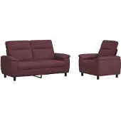 vidaXL Bankstel 2 pcs Paars Stof
