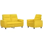 vidaXL Bankstel 2 pcs Licht Geel Stof