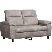 vidaXL - Bank - Lichtgrijs - 158 - x - 90 - x - 95 - cm - Kunst - Suède - Leer