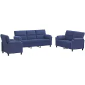 vidaXL Bankstel 3 pcs Politieblauw fluweel