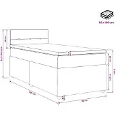 vidaXL Boxspringbed met matras, lichtgrijs, 90 x 190 cm, gestoffeerd