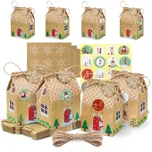 Dripio Adventskalender met 24 vakken om te versieren en te vullen, bruin