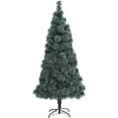 vidaXL Kunstmatige Voorverlichte Kerstboom Groen 180 cm PET