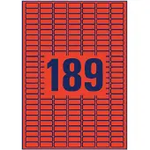 Avery Zweckform L6036-20 verwijderbare etiketten A4 25,4 x 10 mm rood (3.780 etiketten)