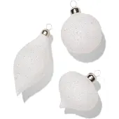 HEMA Kerstballen glas wit - 3 stuks