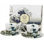 Duo Porseleinen Espressokopjes met Schotels (2 stuks, 110 ml)